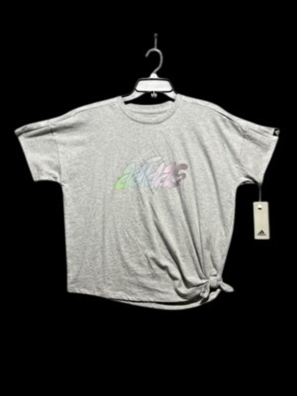 NWT Adidas Girls Large 14+ Plus Soft Knotted Crop T-Shirt